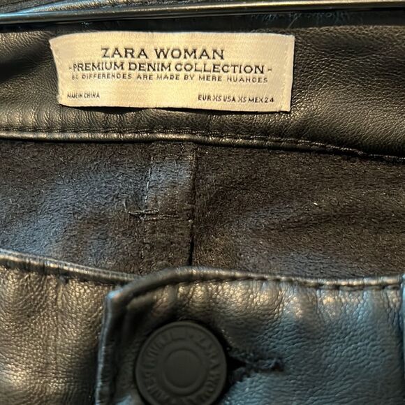 Zara faux leather black pants XS - Picture 3 of 9